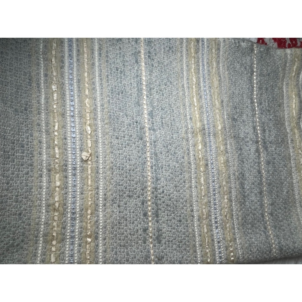 The Weave O the Irish Mohair Blend Striped Fringed Throw Blanket Made in Ireland - Picture 2 of 8